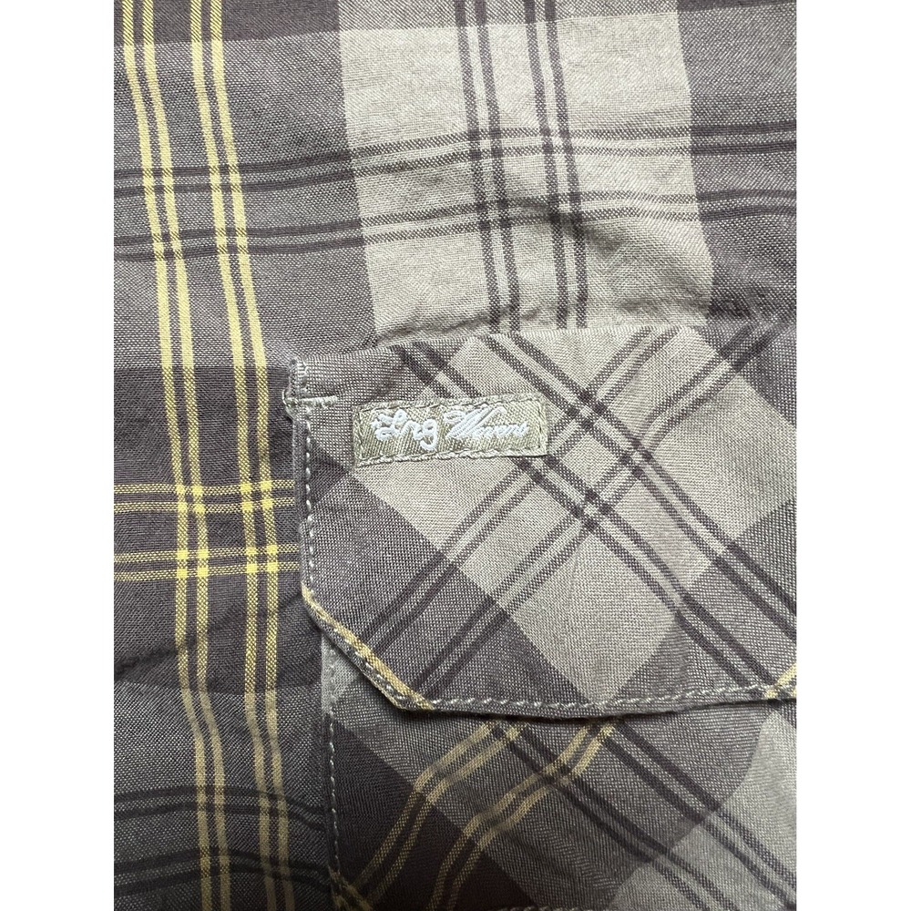 LRG Branching Out Plaid Button Down Shirt Mens Size 2XL Brown Yellow Long Sleeve - Picture 3 of 10